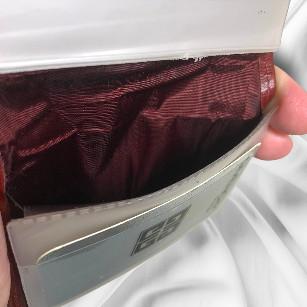 Vintage Givenchy Boutique Oxblood Leather Wallet NWT Rare Structured Mini Case - Picture 10 of 12